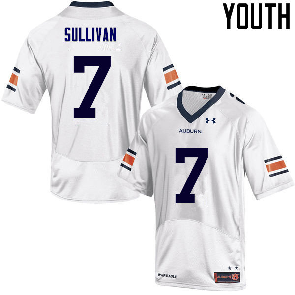 Youth Auburn Tigers #7 Pat Sullivan College Football Jerseys Sale-White - Click Image to Close